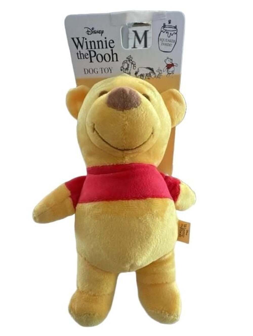 Disney Winnie The Pooh Dog Toy Size M Squeaker Inside Plush